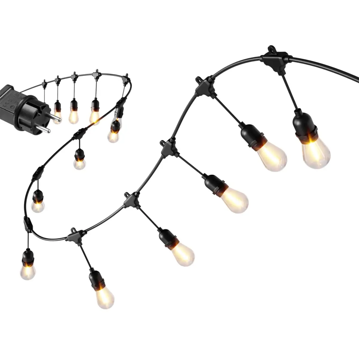 Girlanda ogrodowa świetlna łańcuch 20x LED 20m lampki ogrodowe 9W - obrazek 2