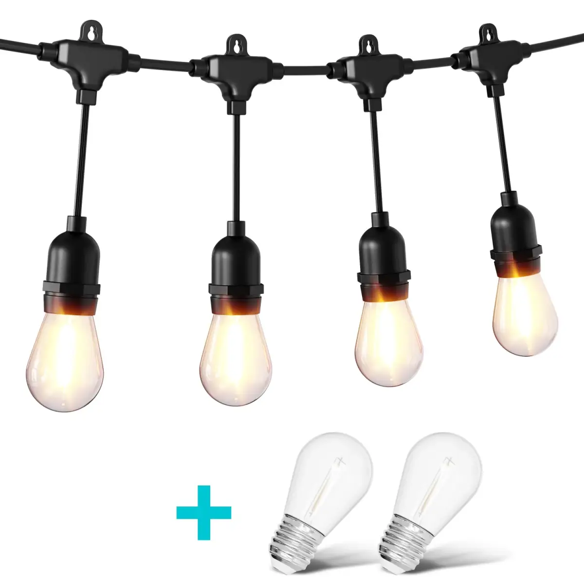 Girlanda ogrodowa świetlna łańcuch 20x LED 20m lampki ogrodowe 9W - obrazek 3