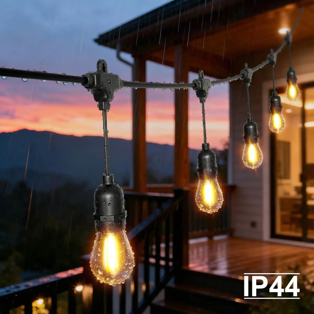 Girlanda ogrodowa świetlna łańcuch 20x LED 20m lampki ogrodowe 9W - obrazek 7