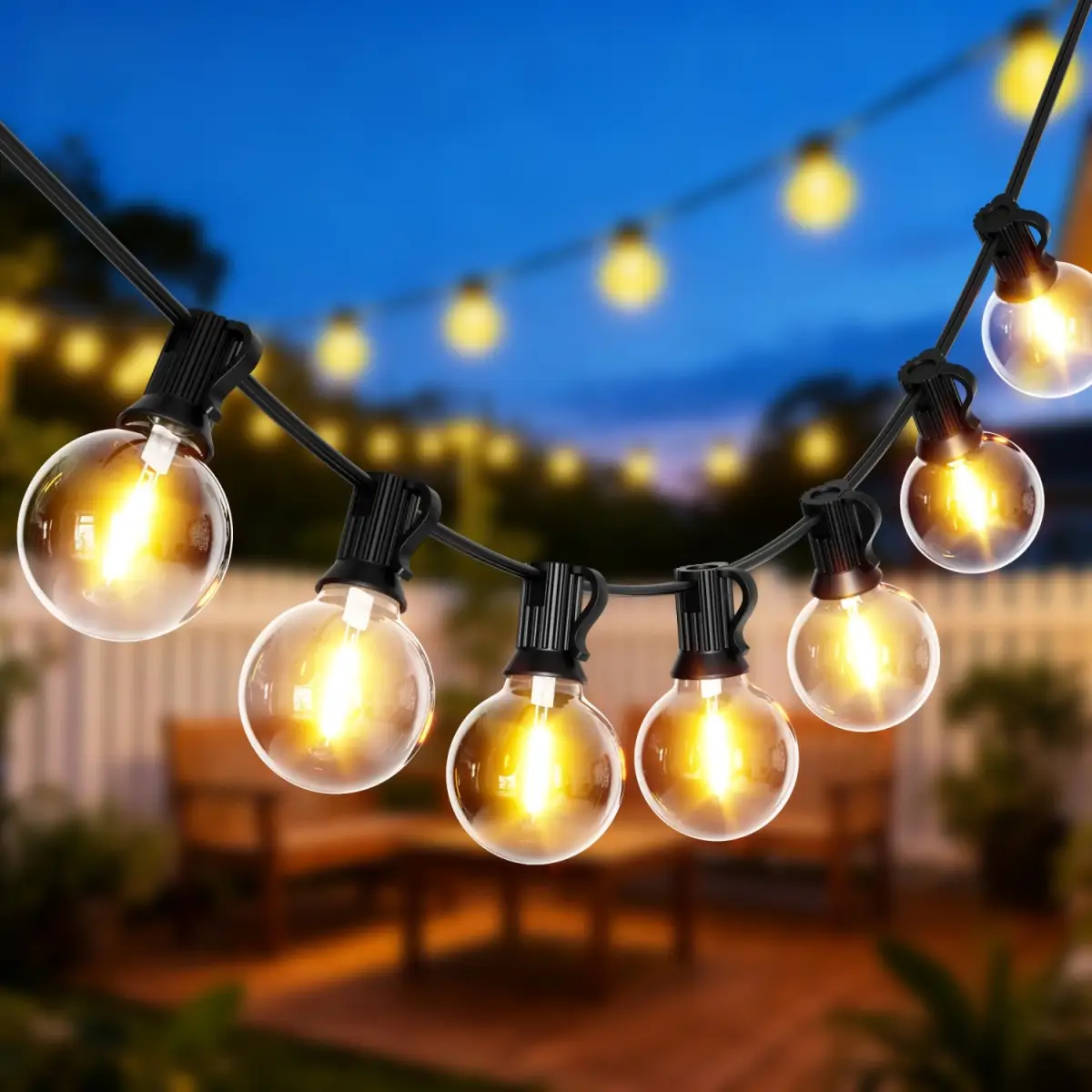 Girlanda ogrodowa świetlna łańcuch 30x LED 20m 9 trybów lampki ogrodowe 9W - obrazek 7