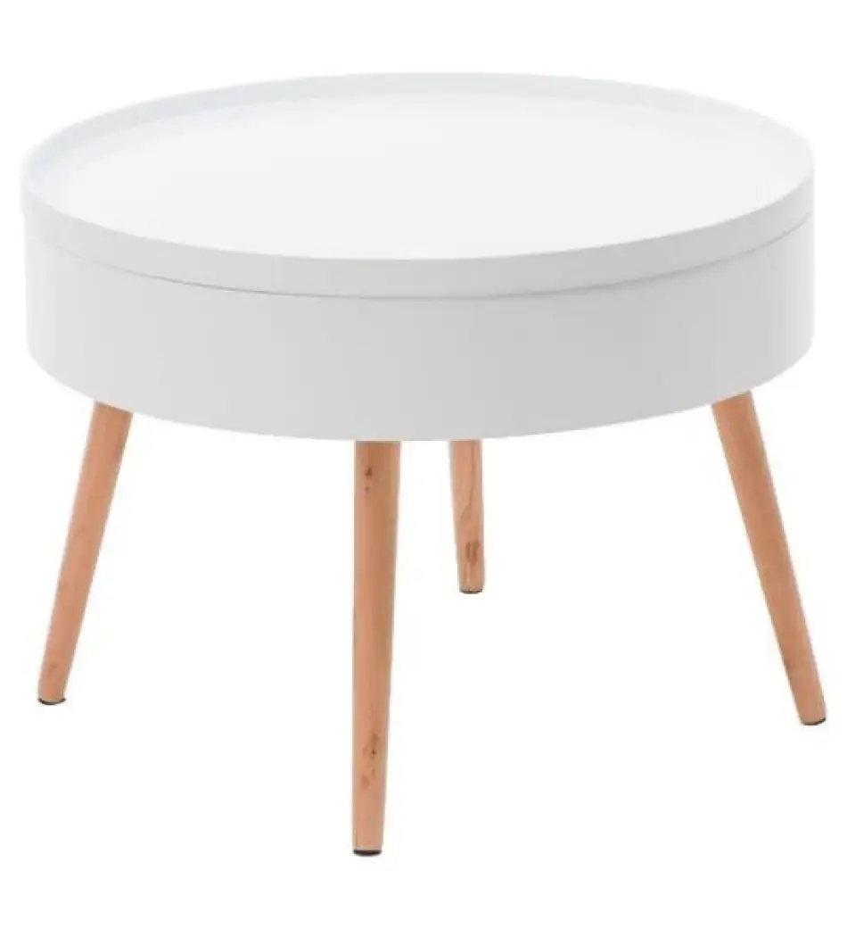 Stolik kawowy okrągły ze schowkiem 60 cm ModernHome - obrazek 4