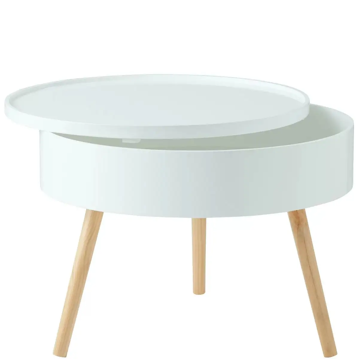 Stolik kawowy okrągły ze schowkiem 60 cm ModernHome - obrazek 8