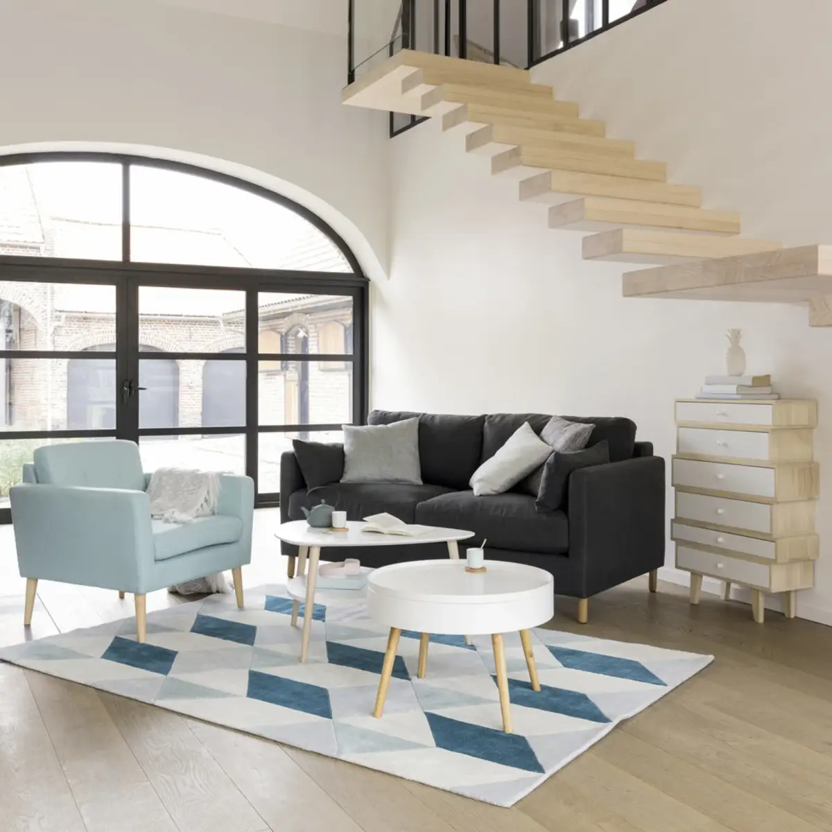 Stolik kawowy okrągły ze schowkiem 60 cm ModernHome - obrazek 9