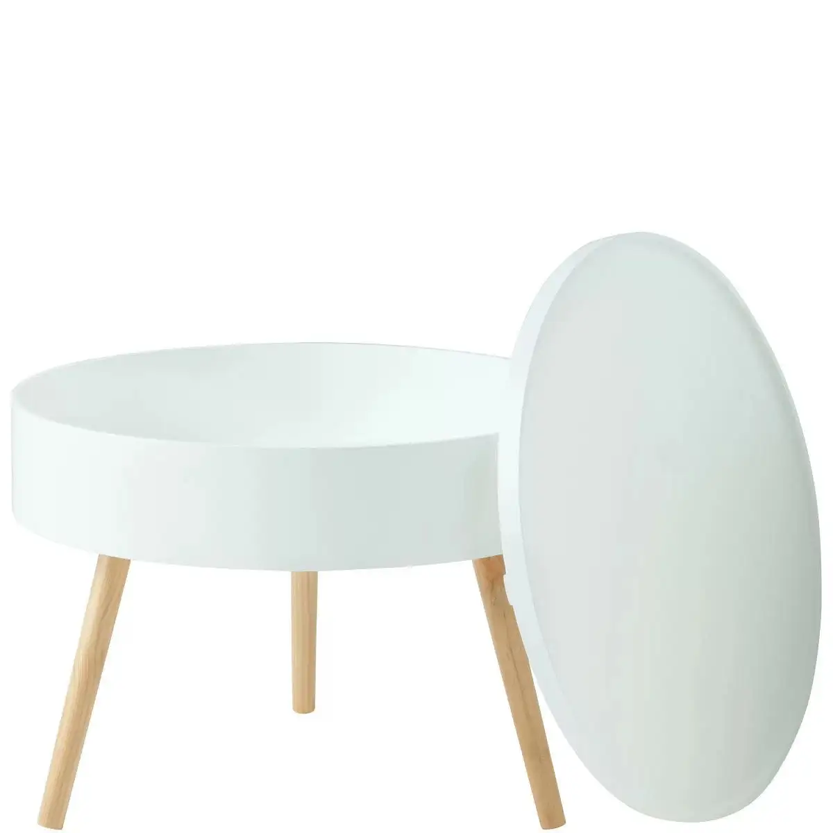 Stolik kawowy okrągły ze schowkiem 60 cm ModernHome - obrazek 10