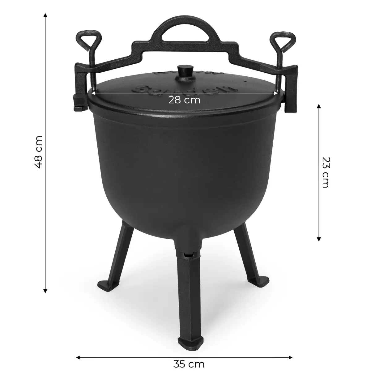 Kociołek żeliwny emaliowany 10L stojący garnek myśliwski ognisko grill MultiGarden - obrazek 10
