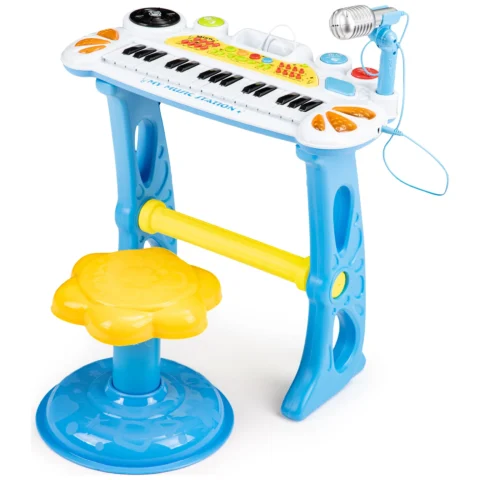 Keyboard organki pianinko z mikrofonem mp3 niebieskie