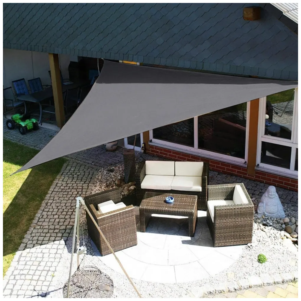 Żagiel przeciwsłoneczny daszek wodoodporny 5x5x5m ModernHome - szary - obrazek 5