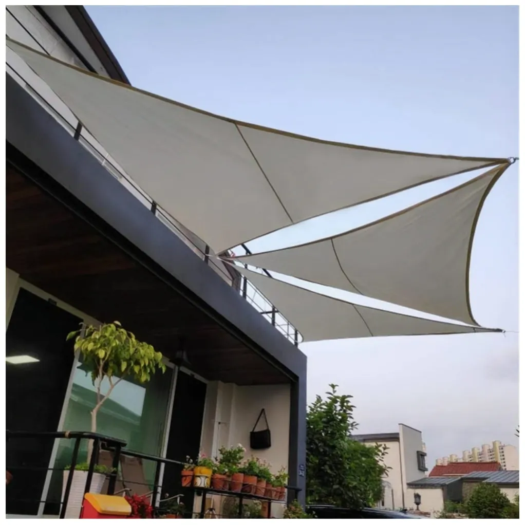 Żagiel przeciwsłoneczny daszek wodoodporny 5x5x5m ModernHome - szary - obrazek 7