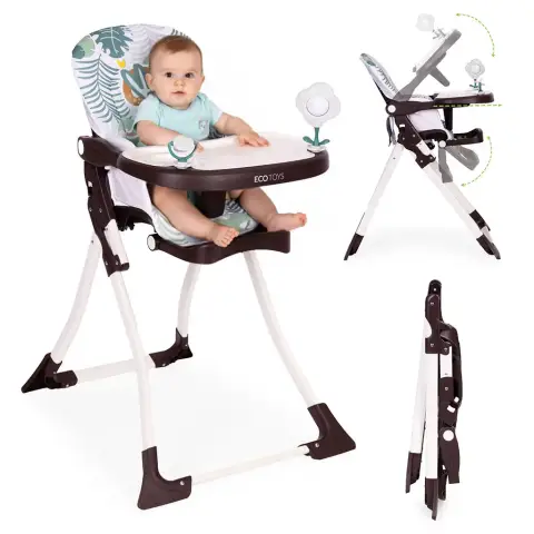 Fotelik krzesełko do karmienia dzieci składane + zabawki ECOTOYS