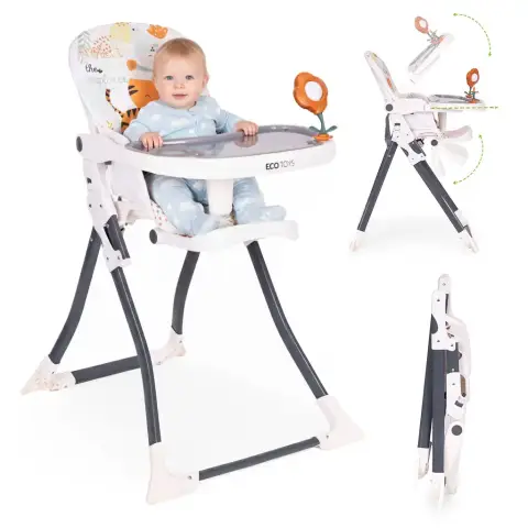 Fotelik krzesełko do karmienia dzieci składane + zabawki ECOTOYS
