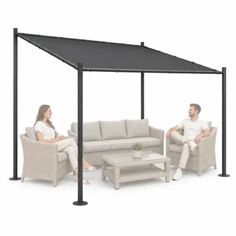 Pergola ogrodowa tarasowa 3x3 m stalowa altana zadaszenie szara MultiGarden