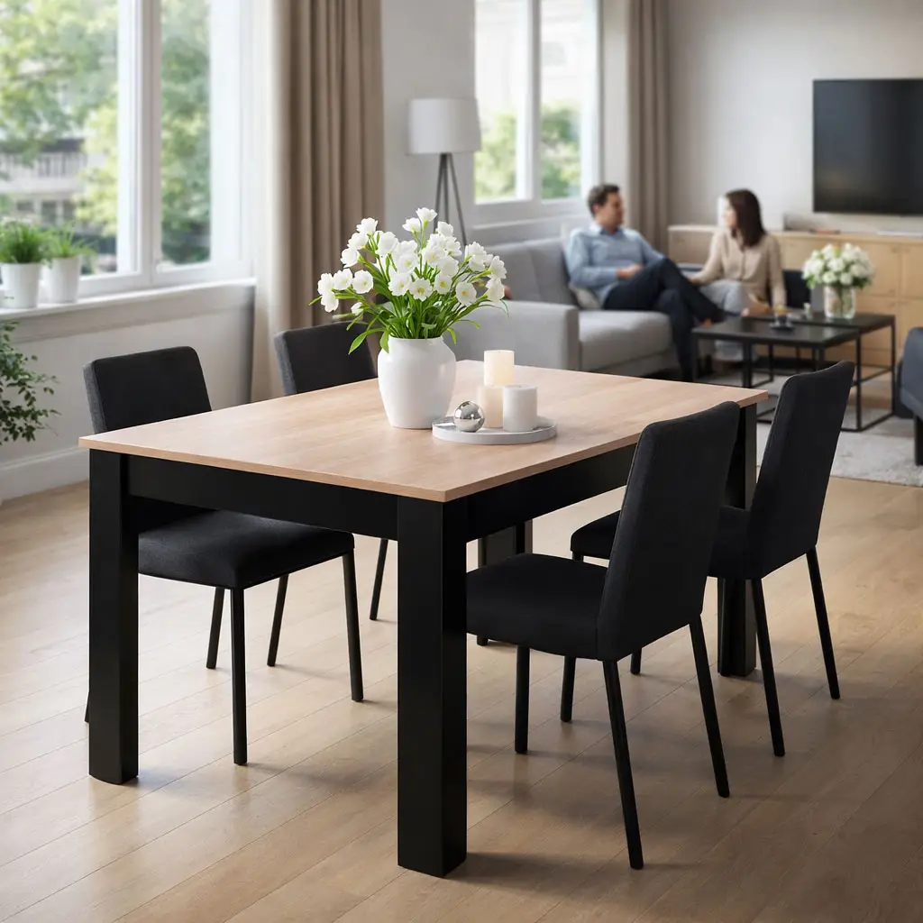 Stół prostokątny do kuchni jadalni dla 4 osób 120x80 cm dąb sonoma ModernHome - obrazek 3