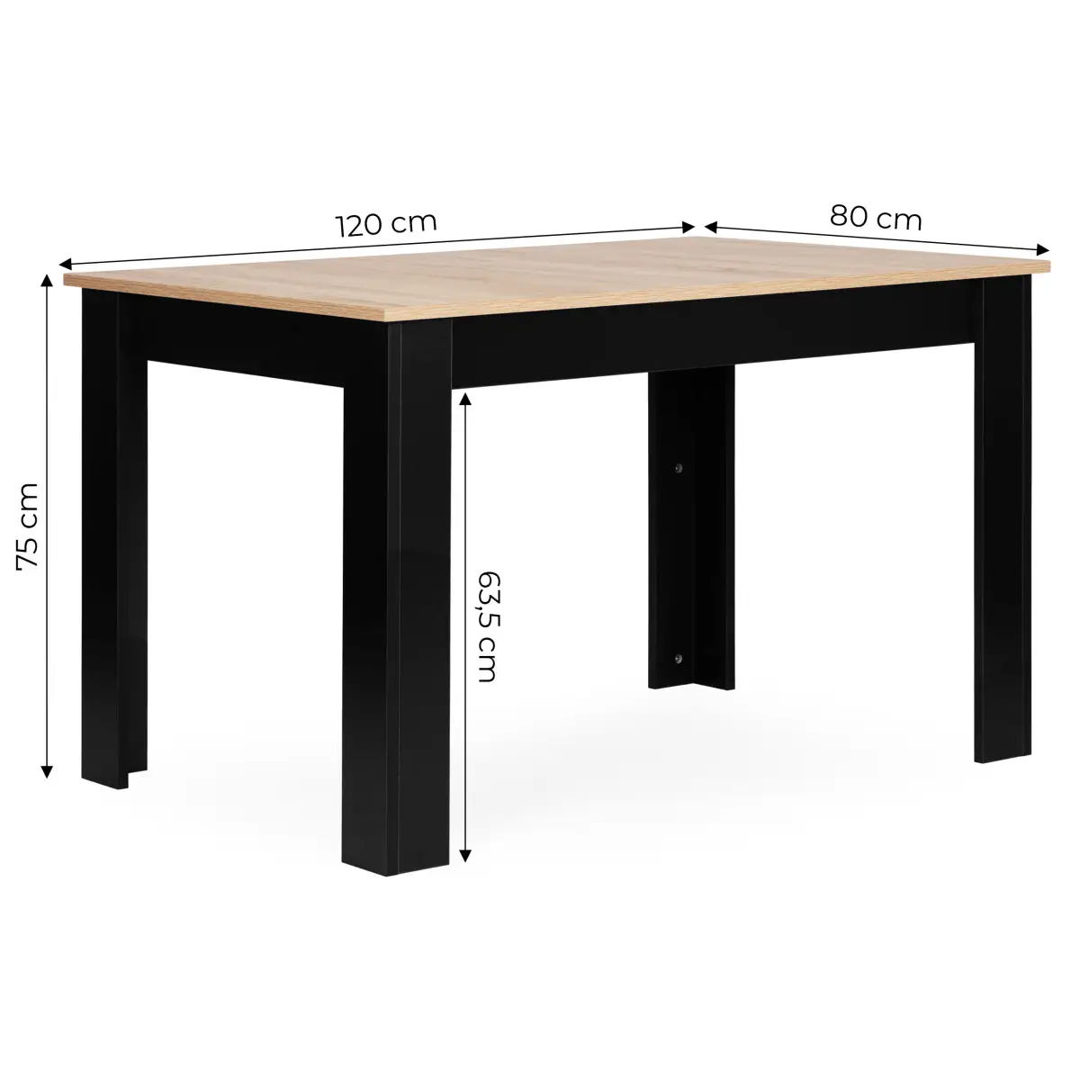 Stół prostokątny do kuchni jadalni dla 4 osób 120x80 cm dąb sonoma ModernHome - obrazek 10