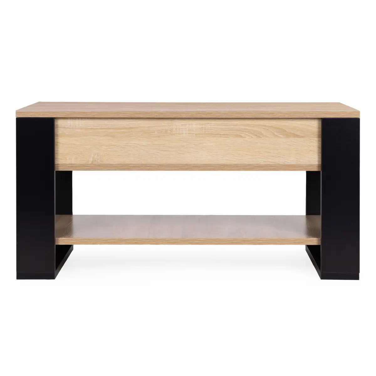 Stolik kawowy rozkładany blat podnoszony 90 cm schowek półka dąb sonoma ModernHome - obrazek 4