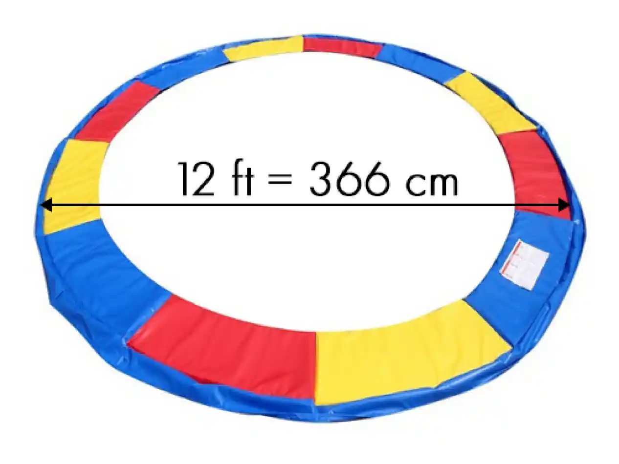 Osłona sprężyn do trampoliny 12 ft miękka mata ochronna 366-374 cm kolorowa - obrazek 5
