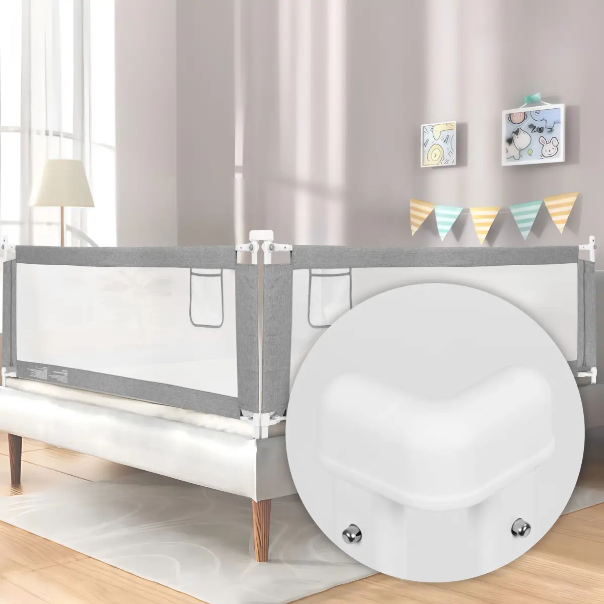 Barierka ochronna na łóżko 160 cm osłona zabezpieczenie dla dzieci ECOTOYS - obrazek 4