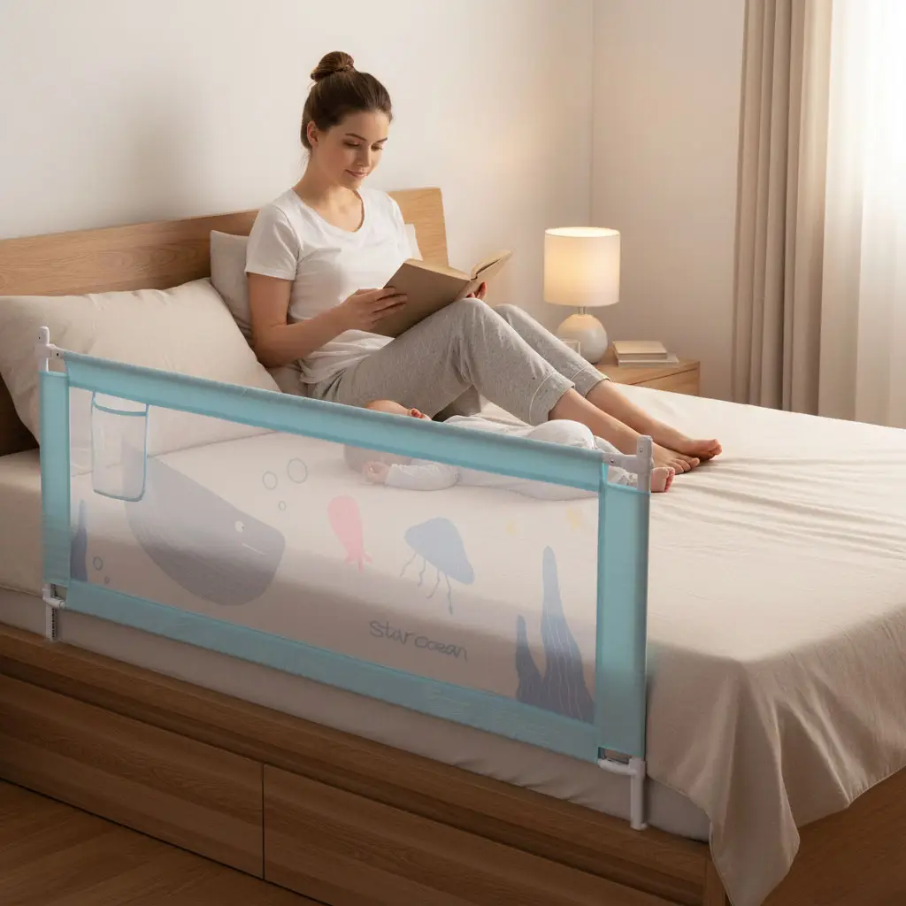 Barierka ochronna na łóżko 200 cm osłona zabezpieczenie dla dzieci ECOTOYS - obrazek 3