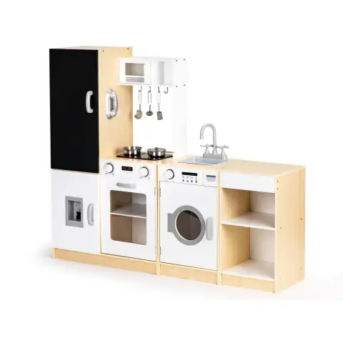 Drewniana kuchnia dla dzieci osobne segmenty XXL tablica + LED ECOTOYS