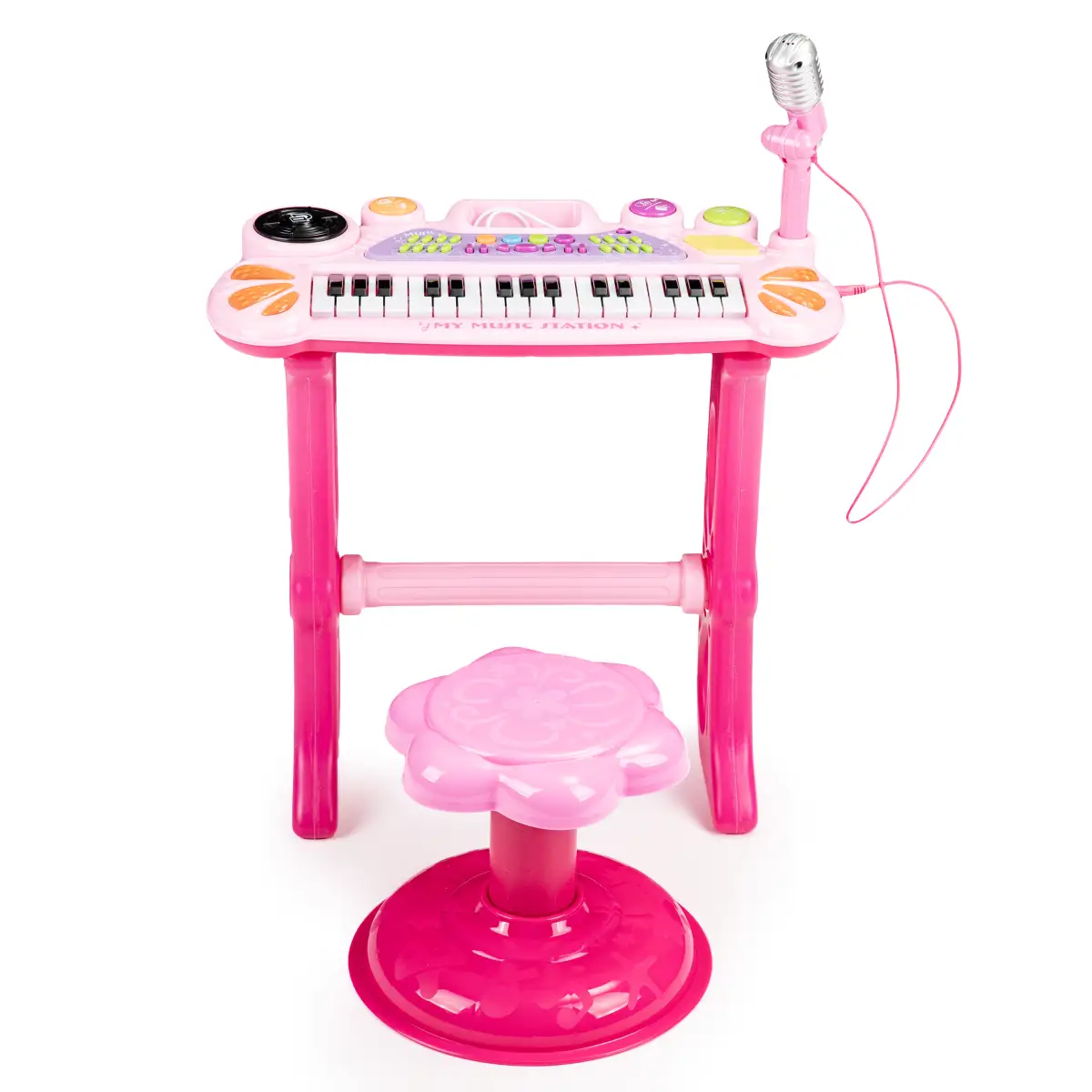 Keyboard organki pianinko z mikrofonem mp3 różowe - obrazek 6