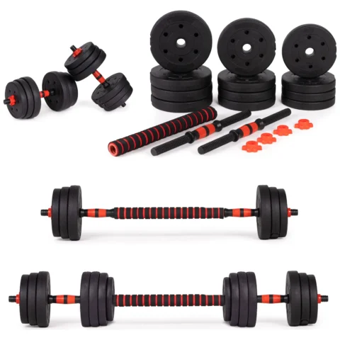 Hantle regulowane 2x10 kg sztanga zestaw 20 kg gryf