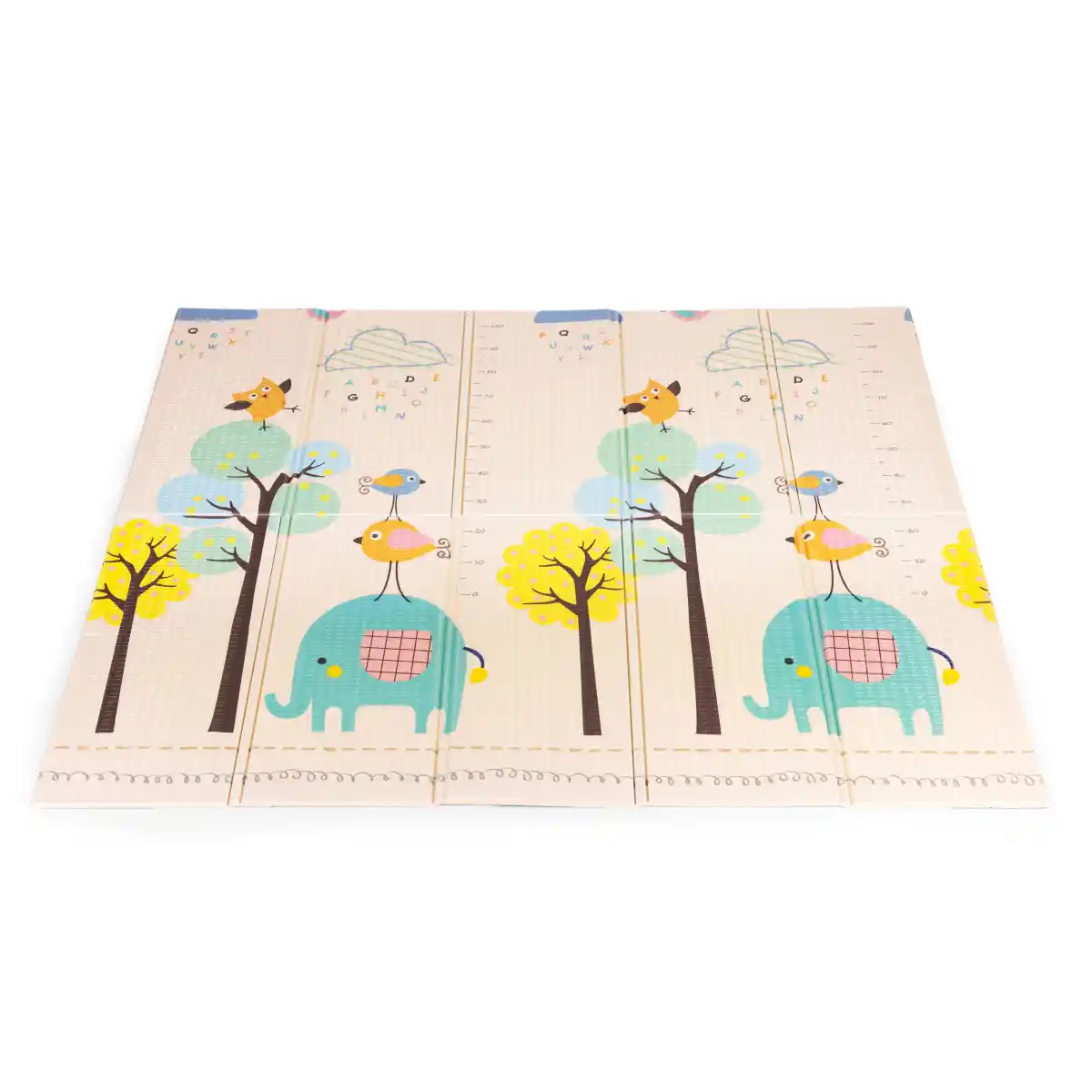 Mata piankowa dla dzieci 200x180 cm edukacyjna dwustronna składana miarka wzrostu alfabet ECOTOYS - obrazek 3
