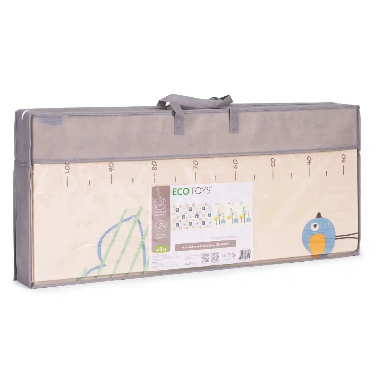 Mata piankowa dla dzieci 200x180 cm edukacyjna dwustronna składana miarka wzrostu alfabet ECOTOYS - obrazek 9