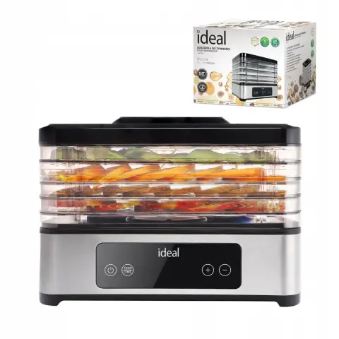 DUŻA Suszarka do grzybów owoców warzyw IDEAL INOX + termoobieg 400W + timer