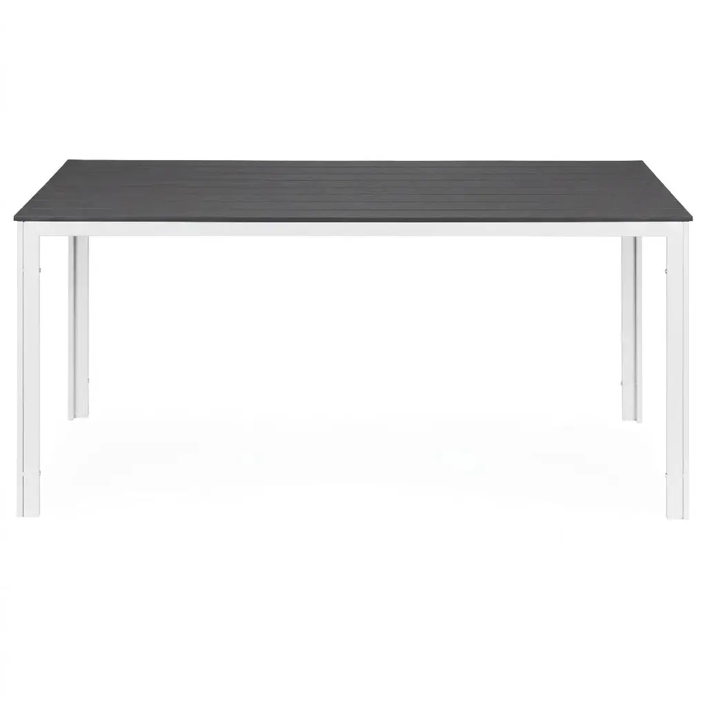 Stół ogrodowy 6-osobowy 156x78 cm polywood meble na taras szare białe MultiGarden - obrazek 4