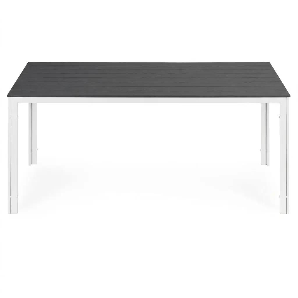 Stół ogrodowy 6-osobowy 156x78 cm polywood meble na taras szare białe MultiGarden - obrazek 6