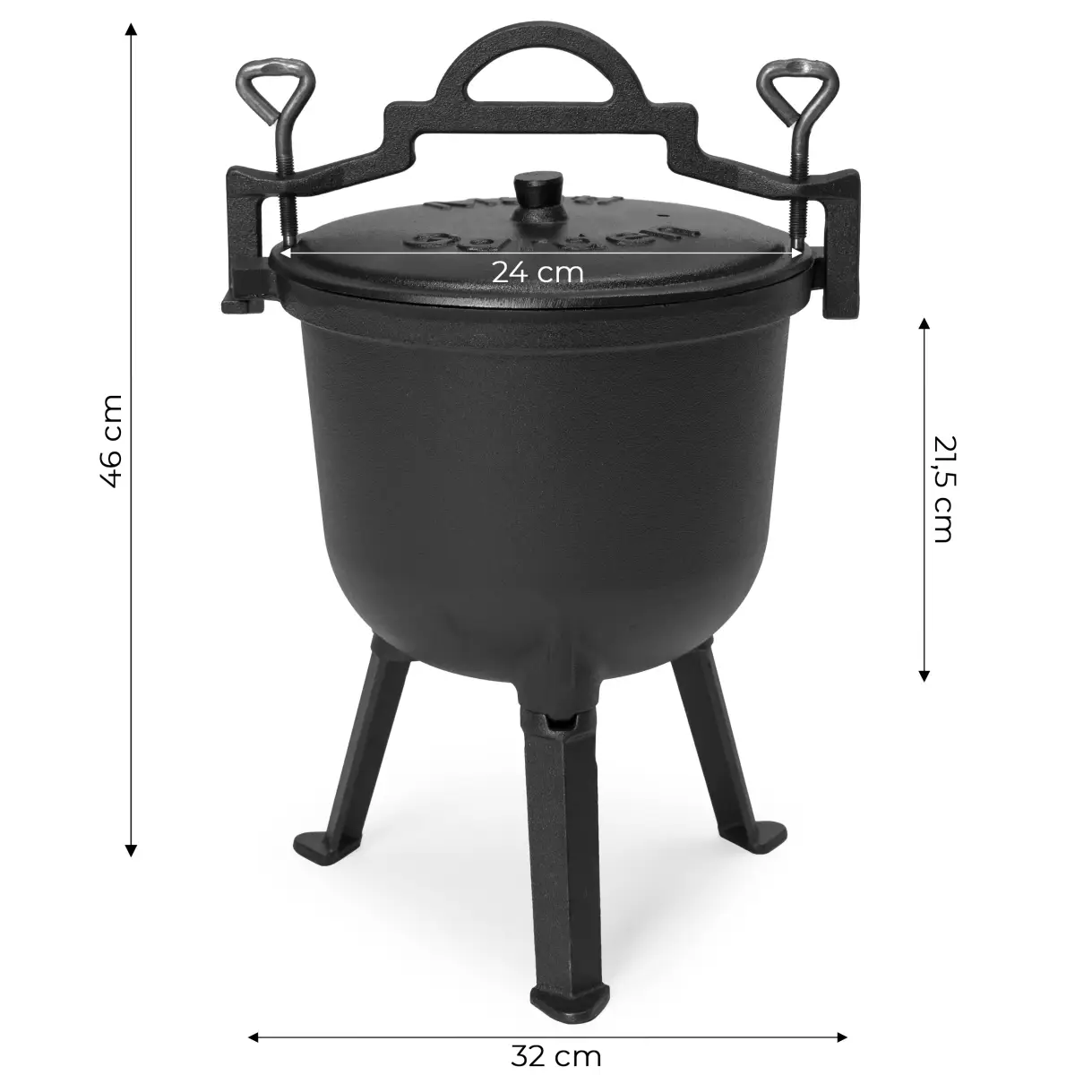 Kociołek żeliwny emaliowany 8L stojący garnek myśliwski ognisko grill MultiGarden - obrazek 10