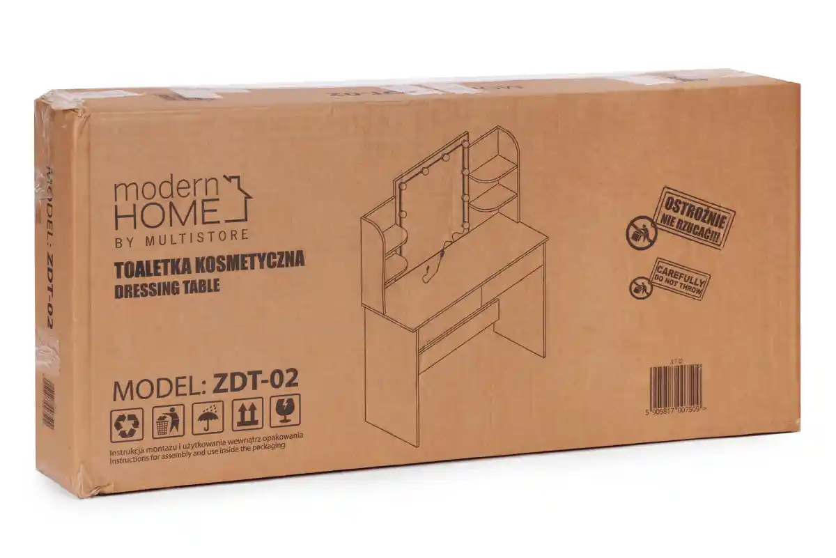 Duża toaletka kosmetyczna z lustrem i oświetleniem LED 3 barwy regulacja jasności ModernHome - obrazek 9