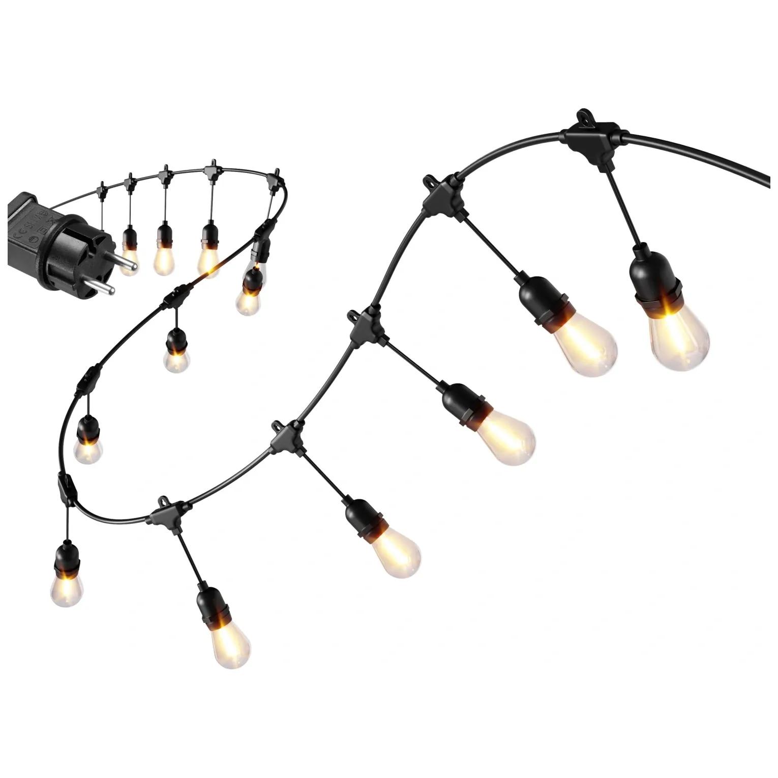 Girlanda ogrodowa świetlna łańcuch 20x LED 20m lampki ogrodowe 9W - obrazek 2