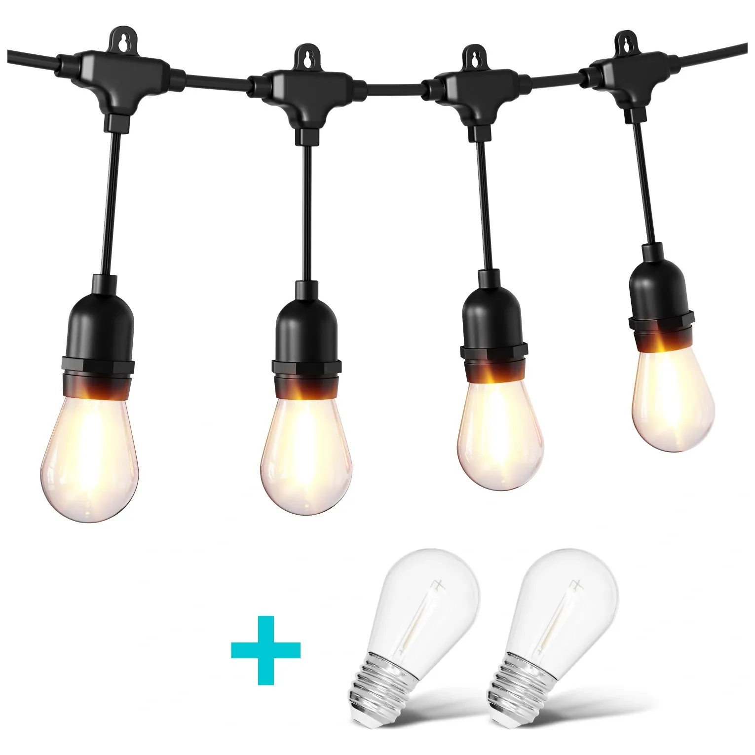 Girlanda ogrodowa świetlna łańcuch 20x LED 20m lampki ogrodowe 9W - obrazek 3