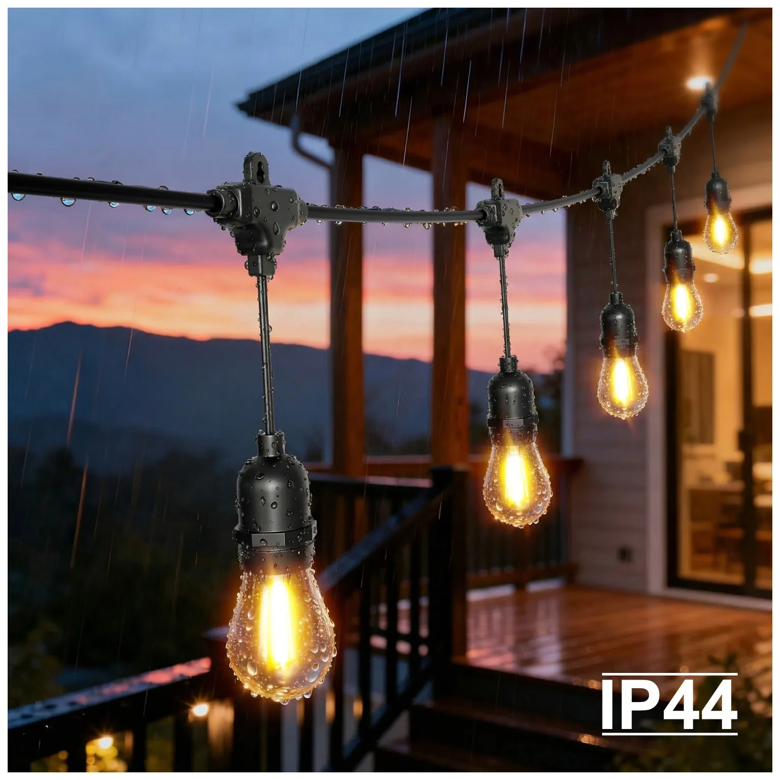 Girlanda ogrodowa świetlna łańcuch 20x LED 20m lampki ogrodowe 9W - obrazek 7