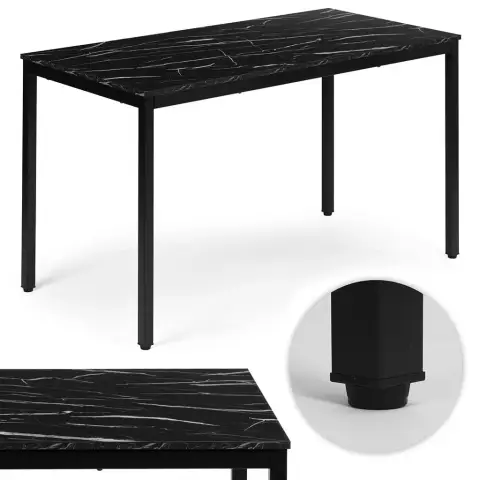Stół do kuchni jadalni dla 4-5 osób biurko komputerowe 120x60 cm czarny marmur ModernHome