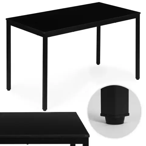 Stół do kuchni jadalni dla 4-5 osób biurko komputerowe 120x60 cm czarny ModernHome