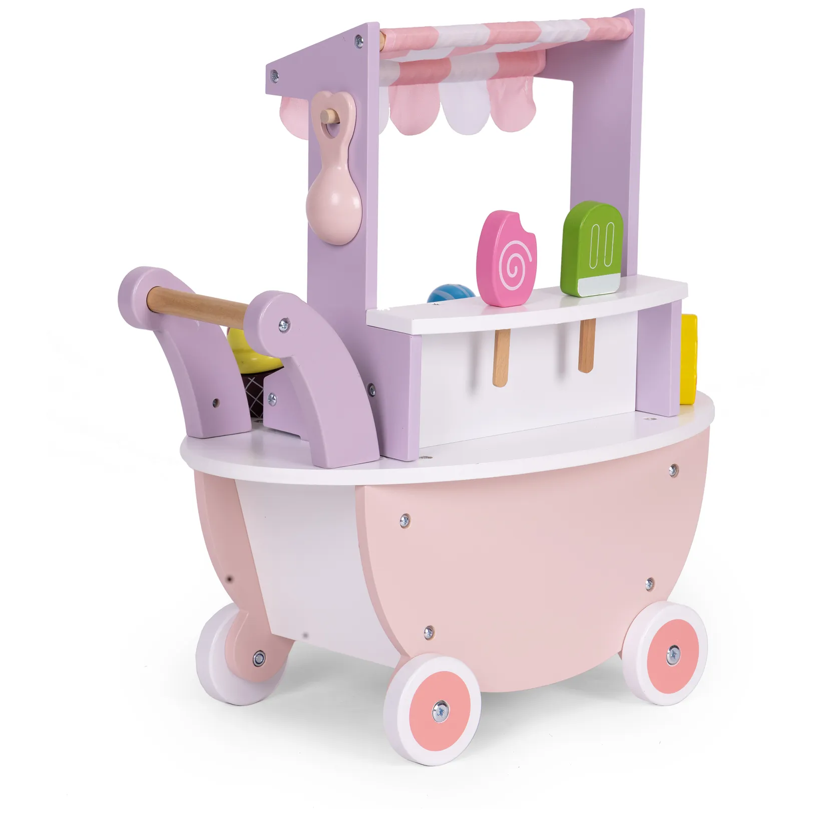 Drewniany wózek lodziarnia dla dzieci sklep 12 elementów ECOTOYS - obrazek 5