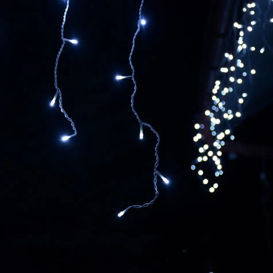 Sople zewnętrzne dekoracyjne lampki światełka 500 LED 19m kurtyna - obrazek 6