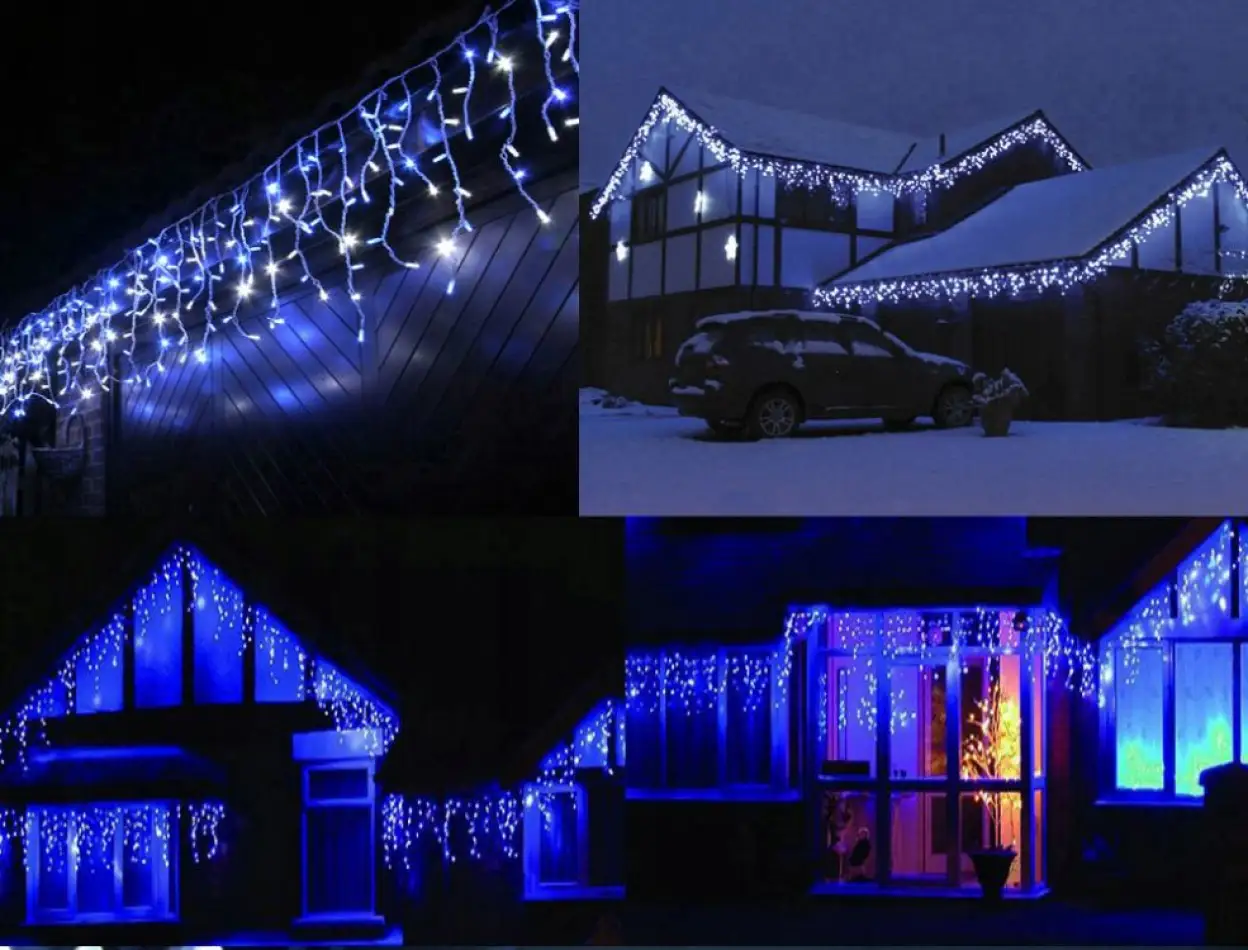 Sople zewnętrzne dekoracyjne lampki światełka 500 LED 19m kurtyna - obrazek 8