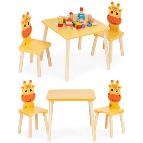 Zestaw mebli dla dzieci stolik + 2 krzesła żyrafa ECOTOYS