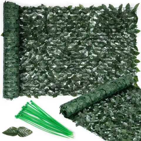 Sztuczny bluszcz żywopłot 300x100 cm zielona osłona na balkon maskująca