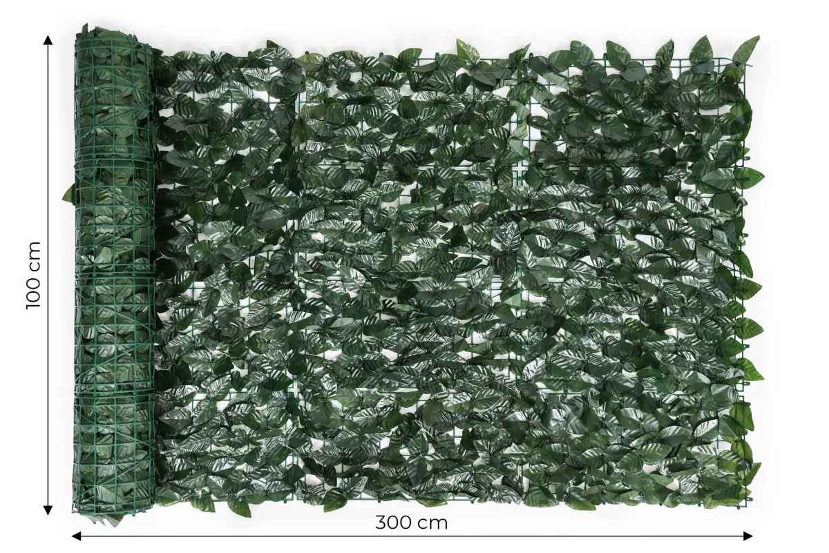 Sztuczny bluszcz żywopłot 300x100 cm zielona osłona na balkon maskująca - obrazek 8