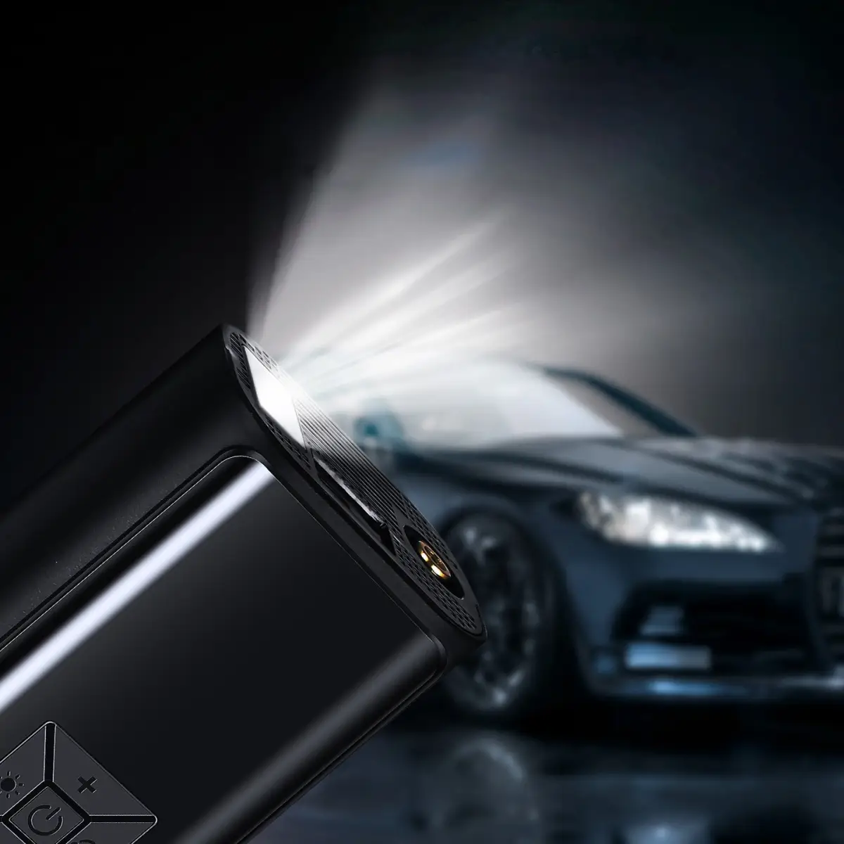 Pompka rowerowa elektryczna kompresor do opon powerbank 6000mAh latarka LED - obrazek 3