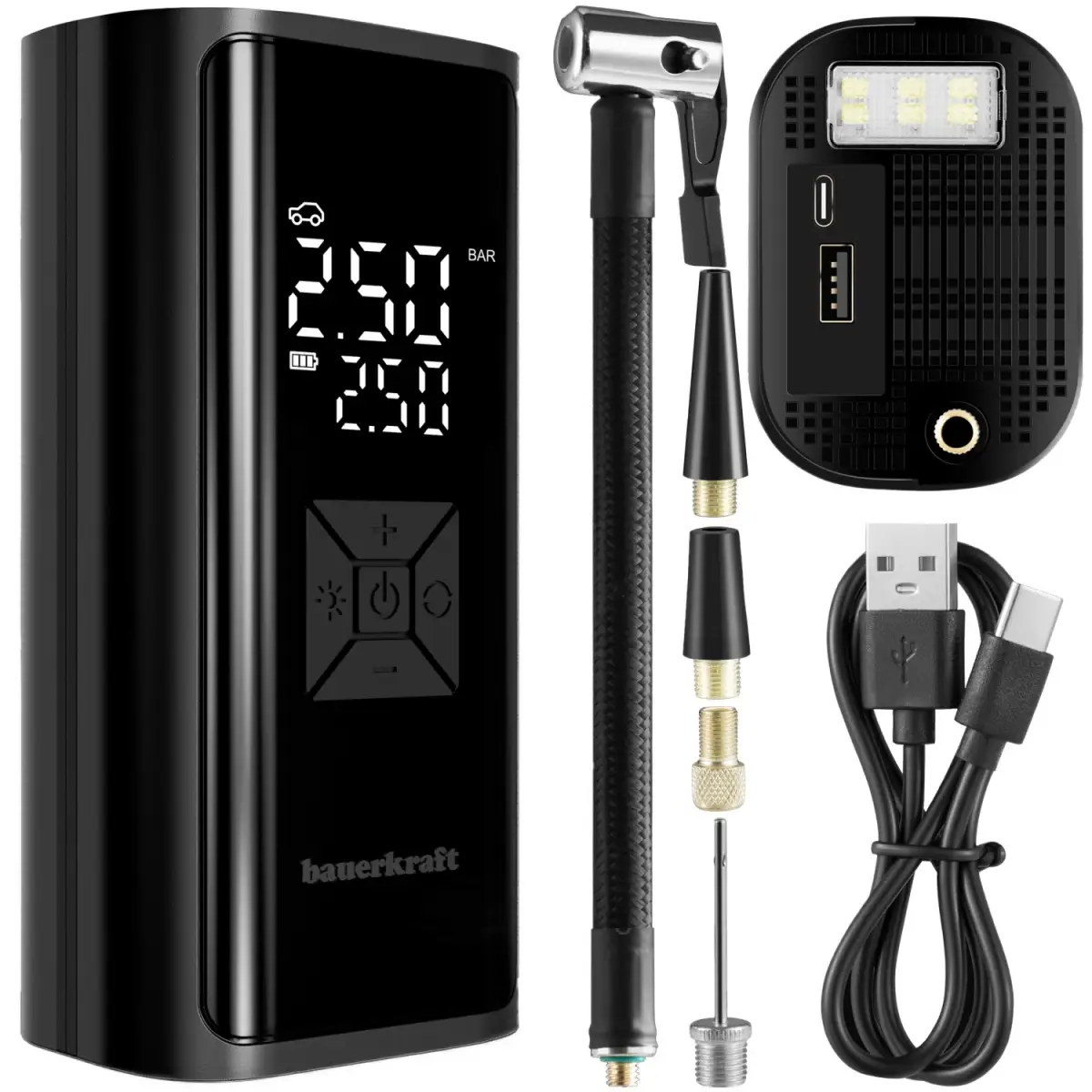 Pompka rowerowa elektryczna kompresor do opon powerbank 6000mAh latarka LED