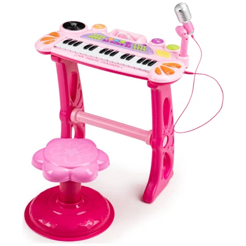 Keyboard organki pianinko z mikrofonem mp3 różowe