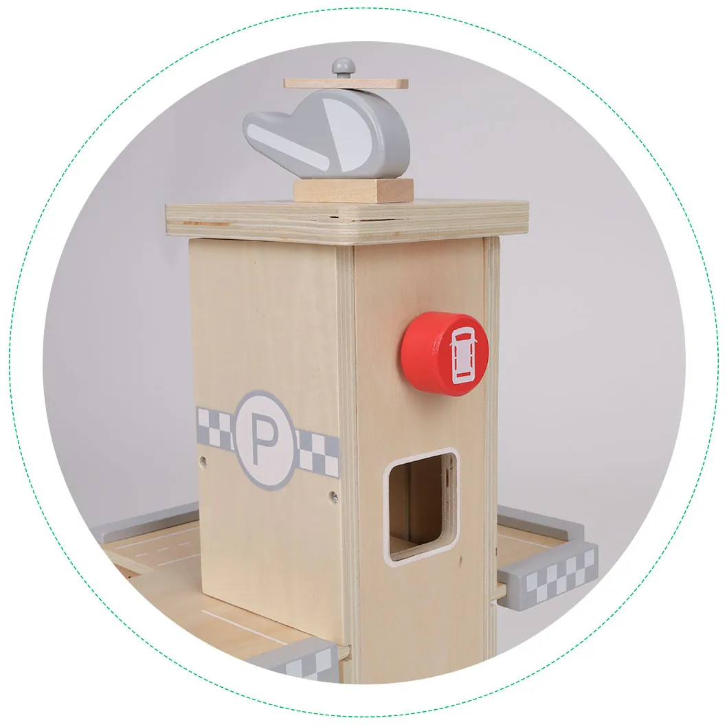 Duży drewniany tor garaż parking z windą + autka ECOTOYS - obrazek 6