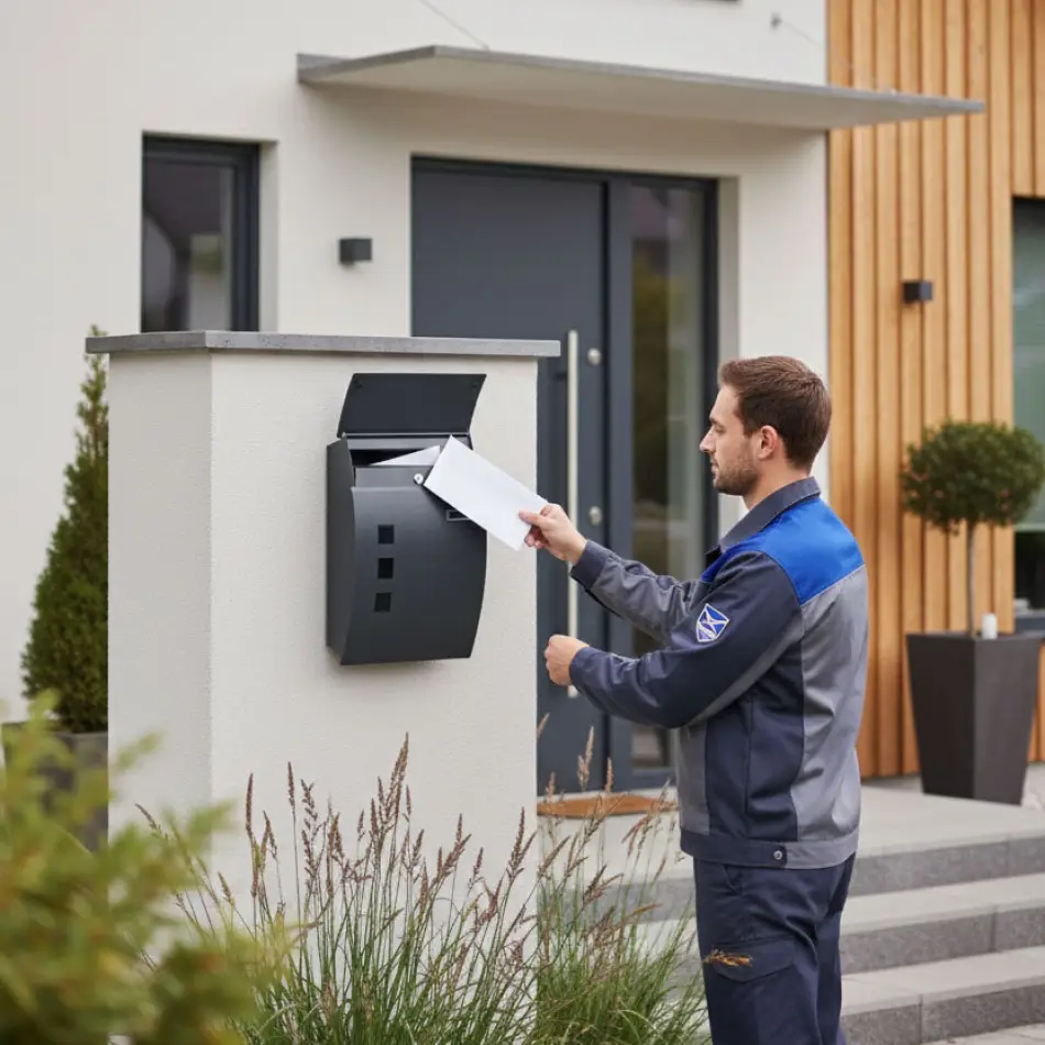 Skrzynka na listy pocztowa ścienna stal galwanizowana antracyt ModernHome - obrazek 3