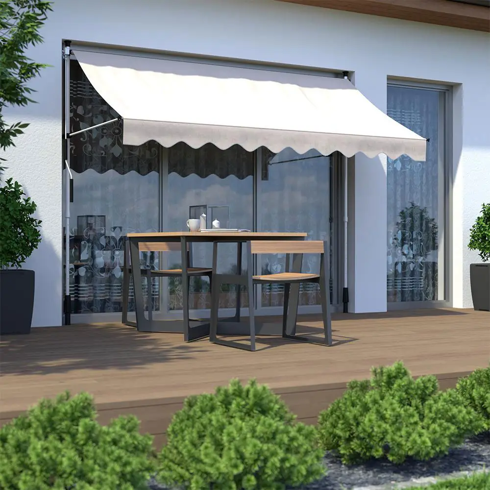 Markiza przeciwsłoneczna balkonowa 300x120 cm regulacja wysokości wodoodporna korbka ręczna beżowa MultiGarden - obrazek 8