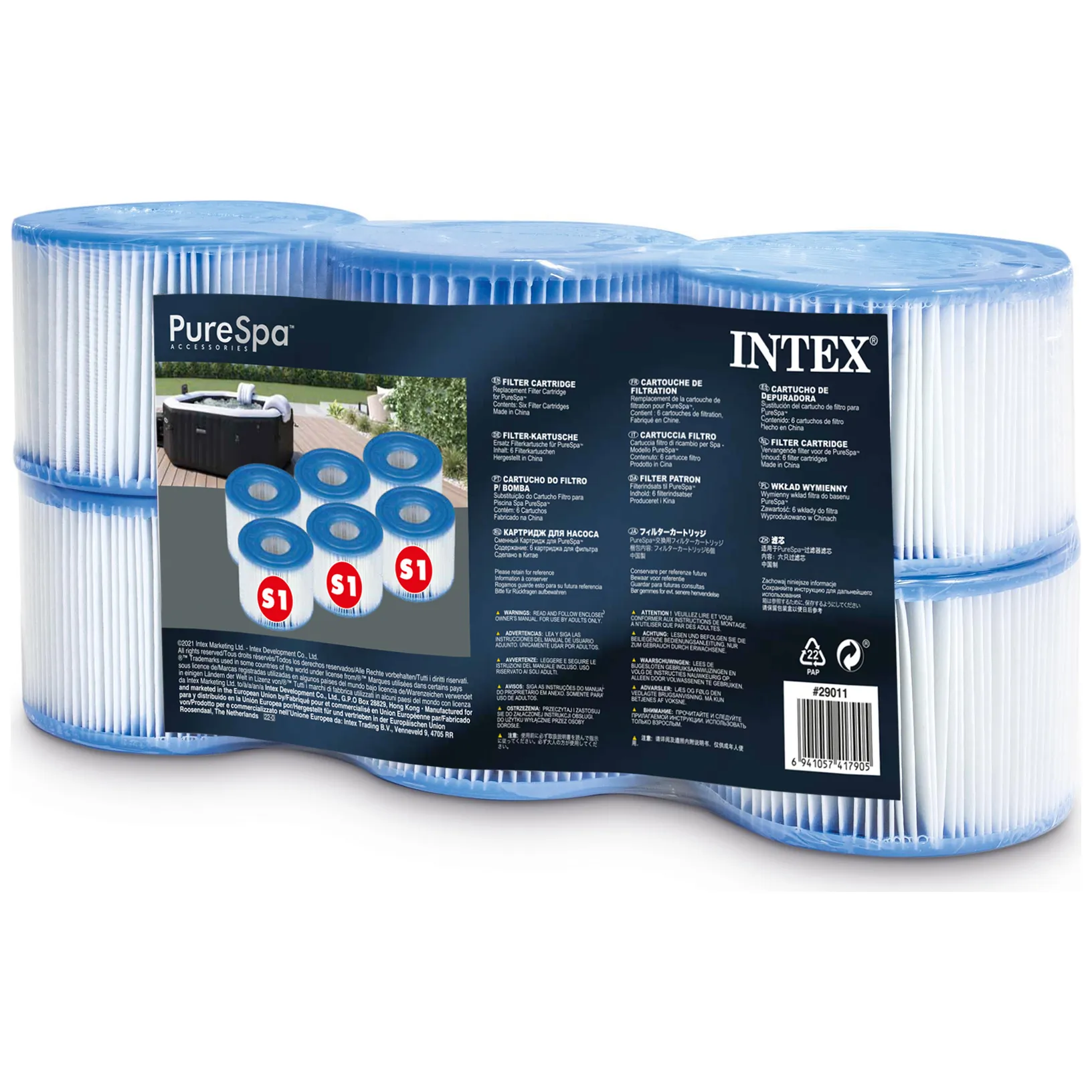 Filtry S1 komplet 6 sztuk zestaw Pure SPA INTEX 29011