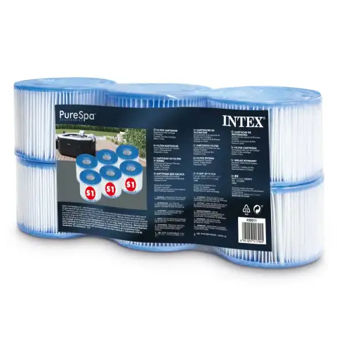 Filtry S1 komplet 6 sztuk zestaw Pure SPA INTEX 29011